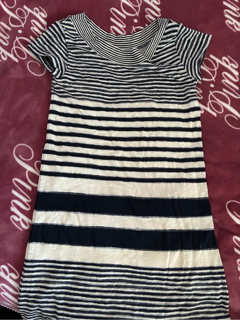 Anthropologie Maeve Striped Knit Dress, good condition, black and white sheath